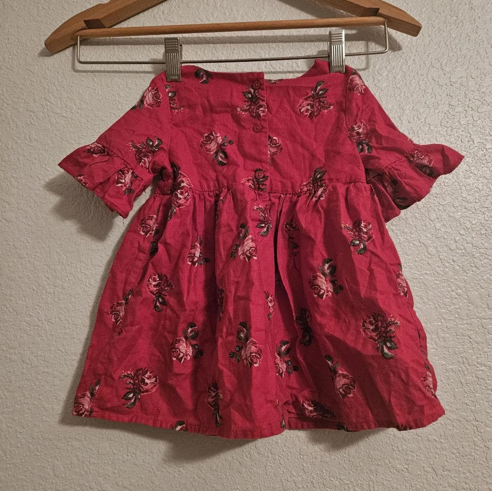 baby gap red roses dress, 12 - 18 months